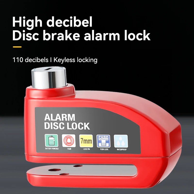 

Motorcycle Scooter Disc Brake Lock Bicycle Anti-theft Wheel Disc Brake Lock waterproof Security Alarm Protection