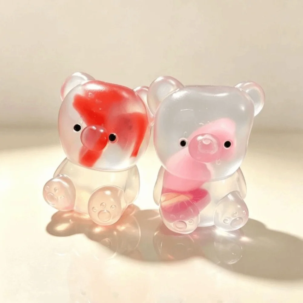 Slow Rebound Little Bear Squeeze Toy Colorful Polar Light Bear Fidget Toy Maltose Filling Gel Filled Slow Rising Toy Kids Gifts