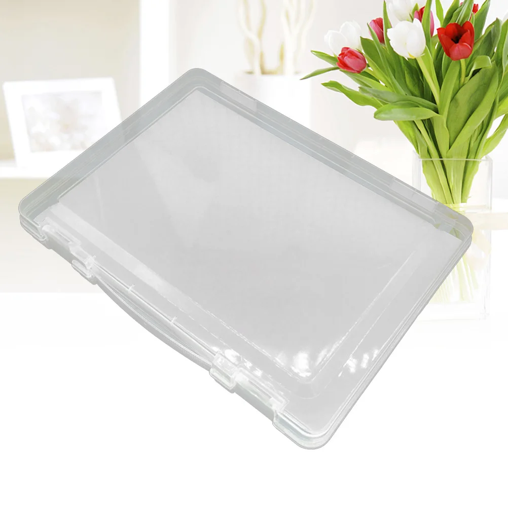 Storage Container 32X23X4.5Cm Slim Portable Clear Case Dustproof Waterproof Organizer Strong Snap Buckle File Box File Organizer