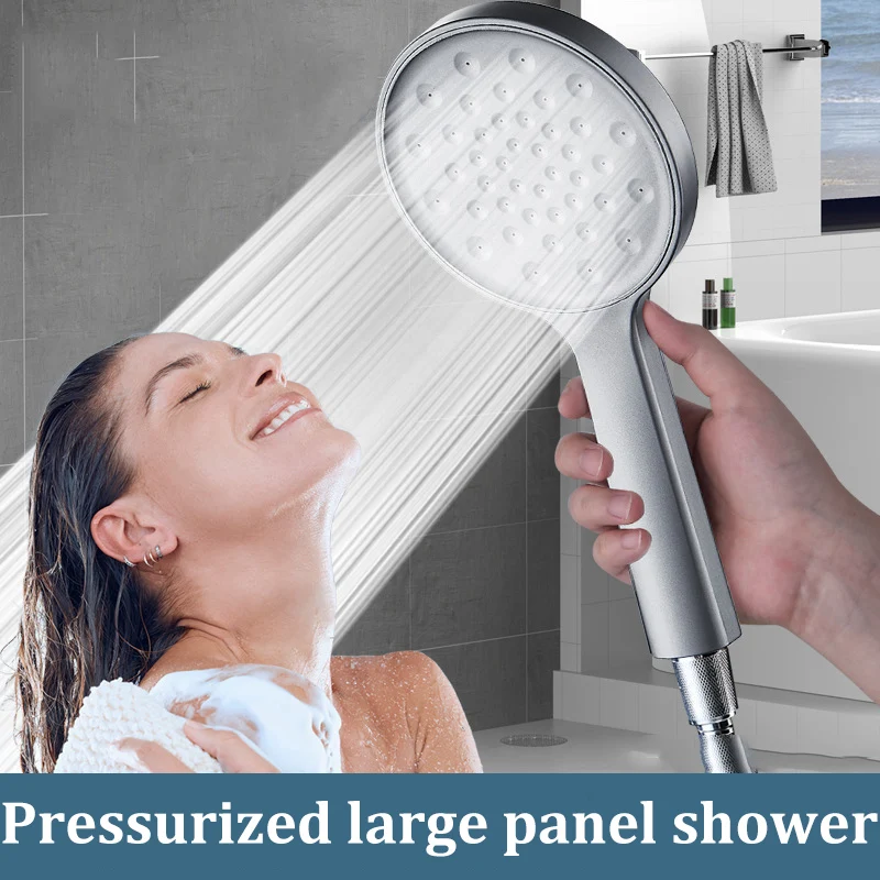 

Pressurized Large Panel Large Water Outlet Handheld Shower Fine Hole Booster Home Bathroom Shower Head Set