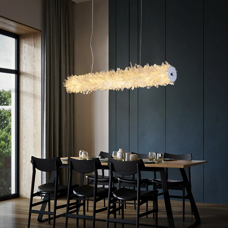 

Light Luxury Crystal Restaurant Chandelier Post modern Minimalist Villa Hotel Balcony Dining Table Decoration Lighting Fixtures