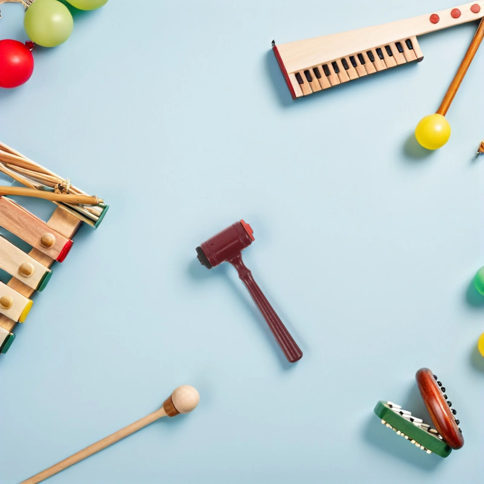 

2pcs Judge Gavel Prop Wood Stamp Creative Diy Journal Scrapbooking Classroom Decorative Hammer Small Mallet Stamper For Students