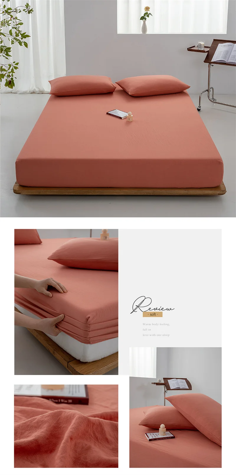 Soft Cotton Fitted Sheet Single Double King Queen Size Mattress Cover with Elastic Band Bed Sheet Bed Linens 100/120/150/180/200