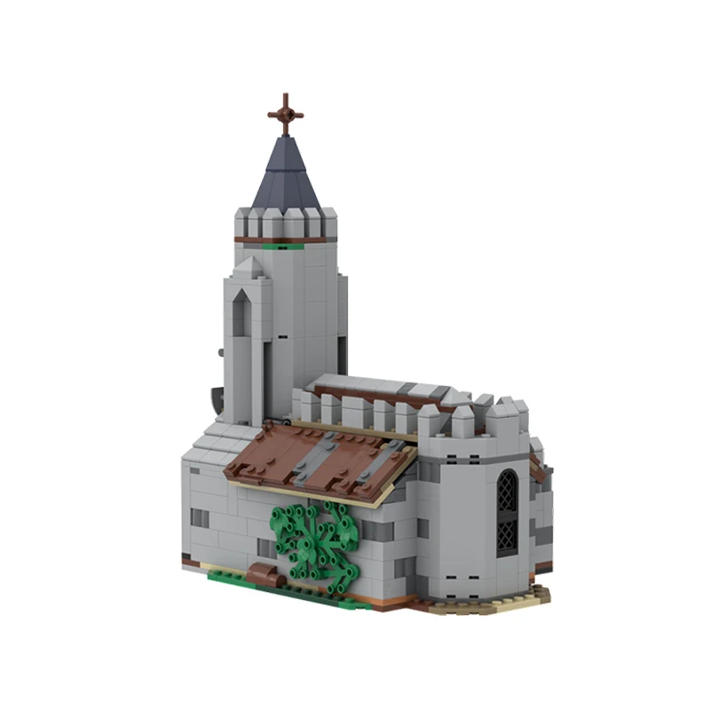 Novo castelo medieval militar modelo moc tijolos de construção capela tecnologia modular presentes feriado montar crianças brinquedos terno