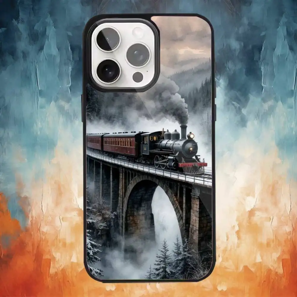 Funda de teléfono de viaje ferroviario de tren para iPhone 17,16,15,14,13,12,Plus,Pro,Max para carga inalámbrica magnética Magsafe