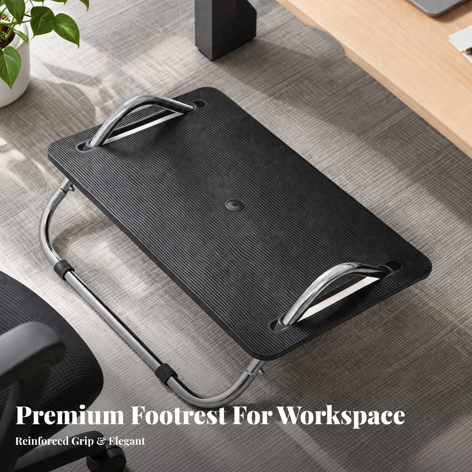 Under Desk Footrest Slim Footrest with Metal Frame Ergonomic Leg Support Stable Furniture Long-Lasting for Adults