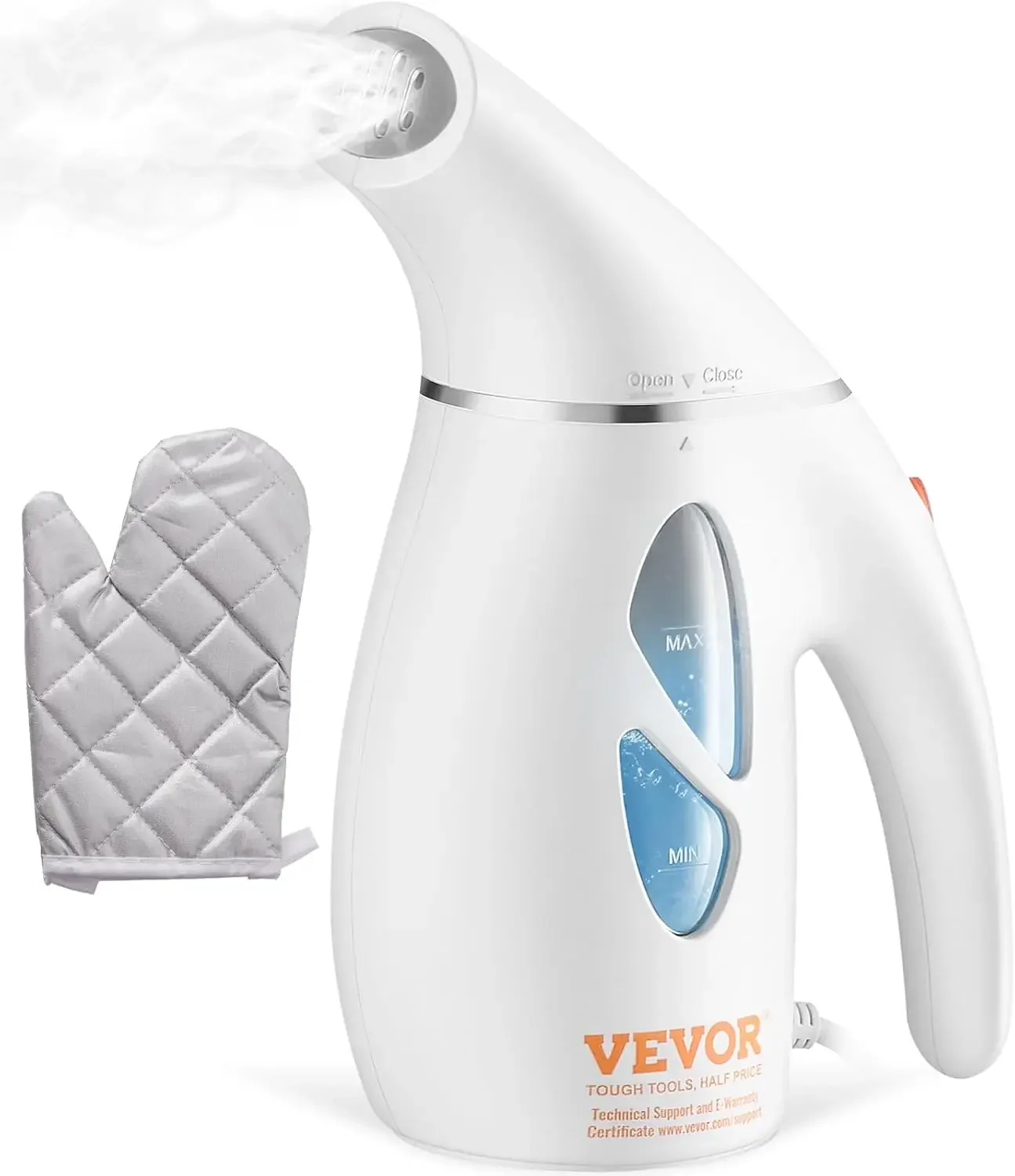 휴대용 핸드헬드 직물 기선, 주름 제거제 의류 다리미 지능형 컨트롤러 및 자동 꺼짐 및 대형 분리형 물 탱크