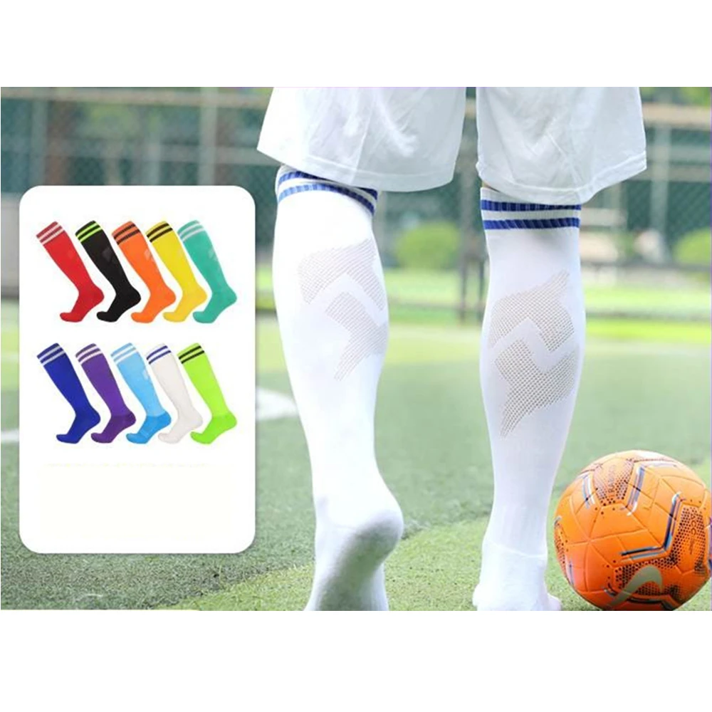 

Boys Long Football Socks Men Anti-Skid Towel Bottom Sports Skate Cycling Running Over Knees Soccer Skiing Stockings Keep Warm