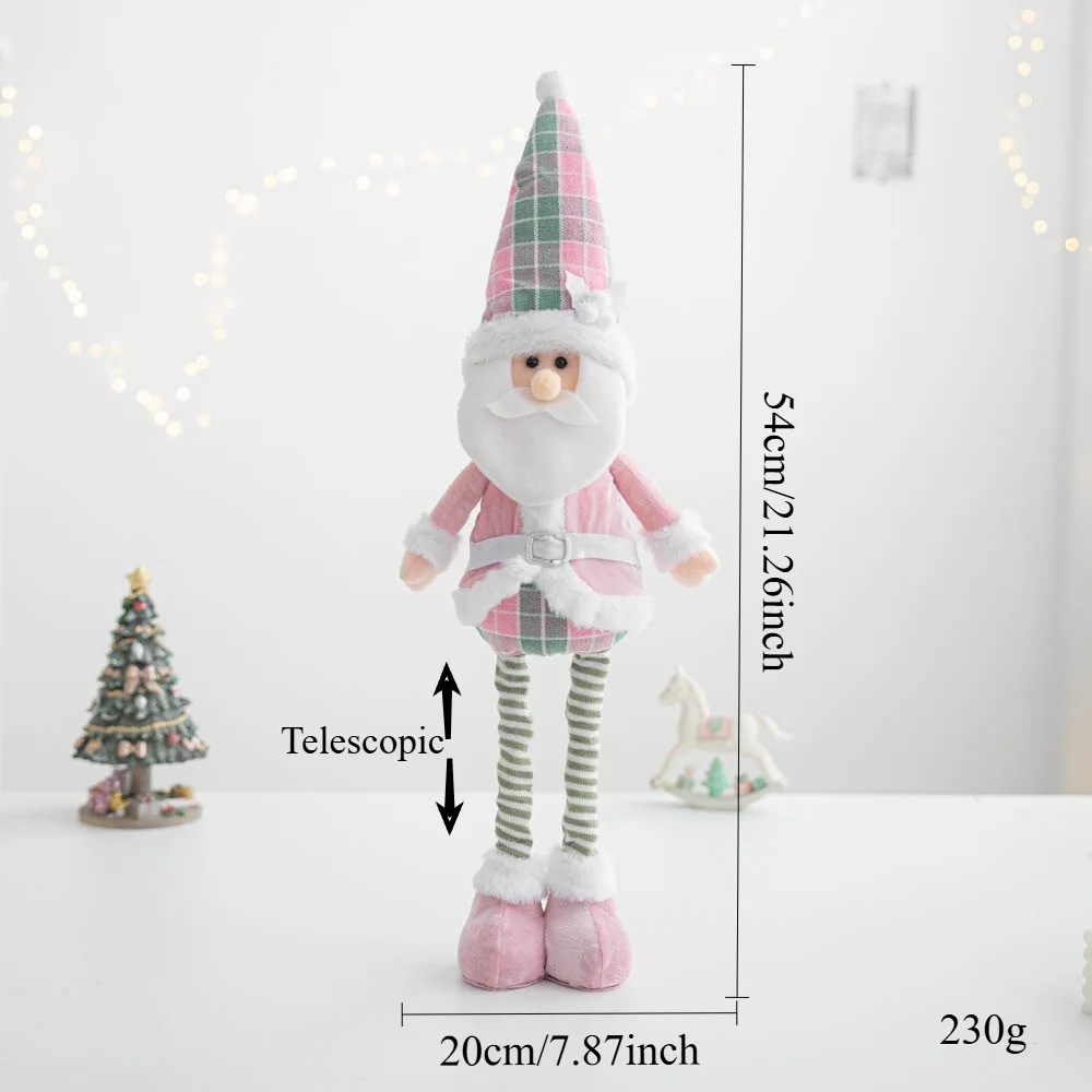1pc Pink Leg Stretchable Santa Claus, Snowman, and Elk Statues - Window Display,Festival Party,Home Decoration, New Year Decor