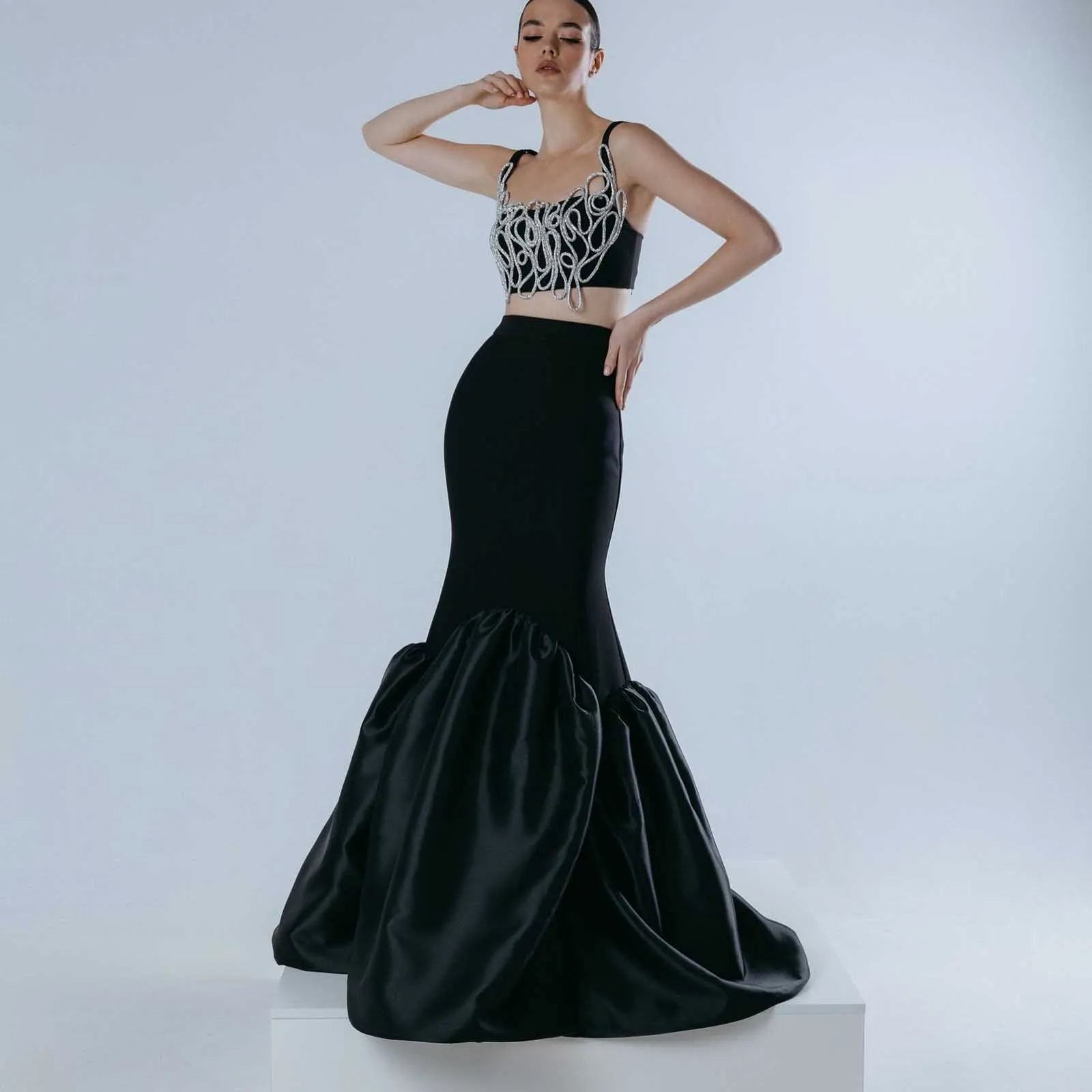 

Graceful Black Evening Maxi Skirt High Street Women Mermaid Long Prom Party Skirt New Design Ladies Skirts faldas para mujeres