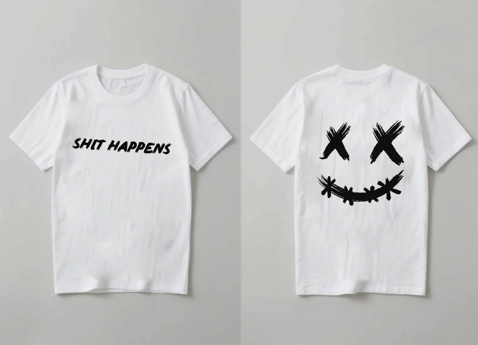 

2025 Новая модная повседневная футболка с короткими рукавами и принтом улыбающегося лица, подходящая как для мужчин, так и для женщин.