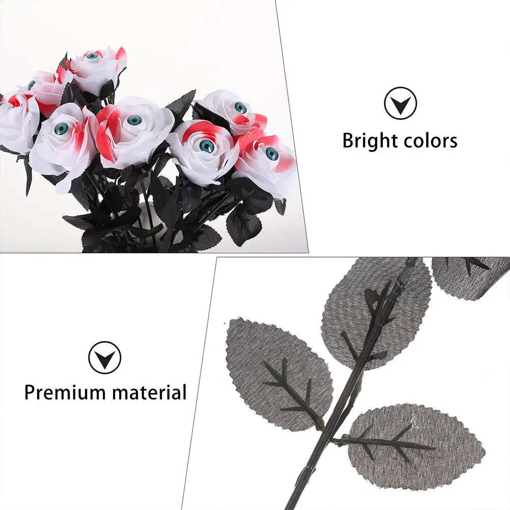 

10 PCS Party Decor Artificial Rose Decoration Simulated Multicolor Polyester Eyeball Flower