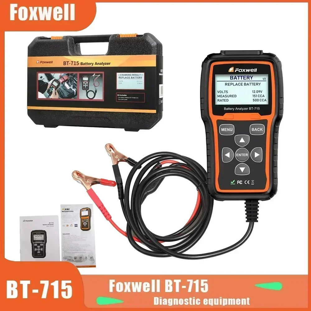 

Foxwell BT715 Car Battery Analyzer 12V & 24V AGM / EFB Flat Plate Battery Tester BT715 Multi-Language update of FOXWELL BT705 A+