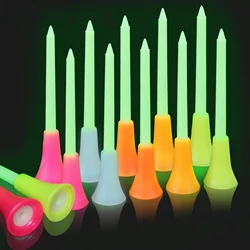 CRESTGOLF Glow in The Dark Golf Tees for Night Sports Fluorescent Rubber Golf Tee Accessories Mixed Colors 24Pcs/Box