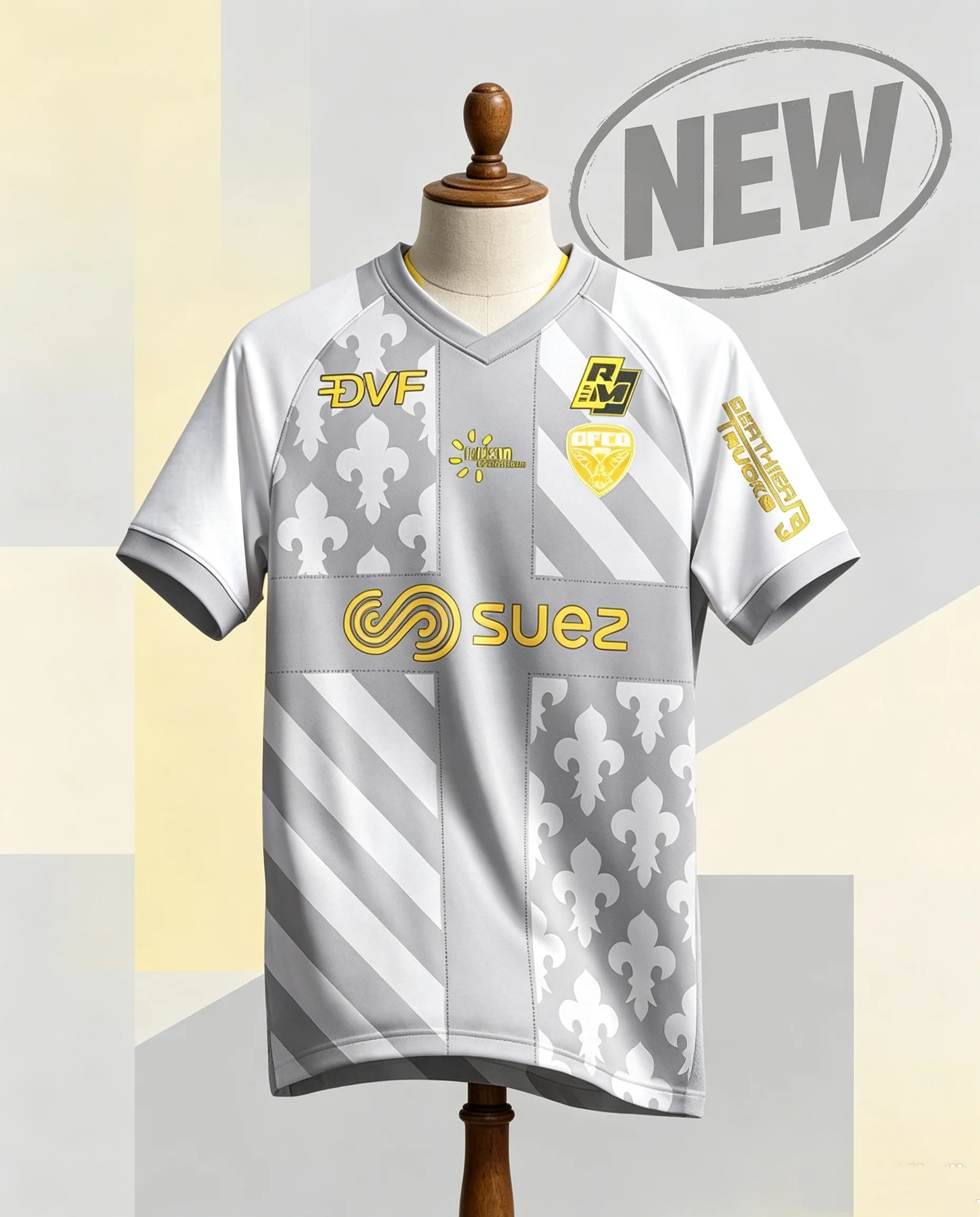 2026 Frankreich Dijon FCO Fußballtrikot, 3D-Druck, schnelltrocknend, atmungsaktiv, kurzärmeliges T-Shirt, Heim- und Auswärtstrikot, Unisex, für Herren und Damen. – Detail 8