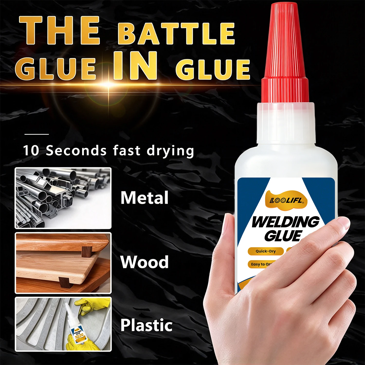 LOOLIZ Welding Glue Universal Super Glue Strong Adhesive Stronger Than Welding Quick Dry Transparent For Metal Wood DIY Repair
