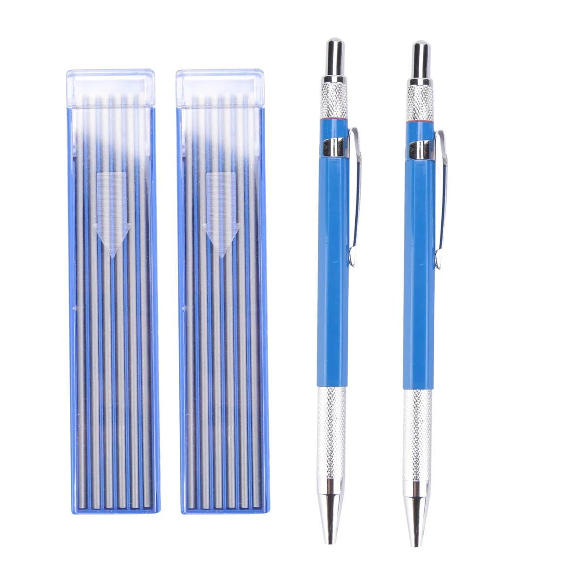 Welders Pencil with 12Pcs Round Refills, 2.0 mm Mechanical Pencil Marker for Pipe Fitter Welder Construction Woodworking