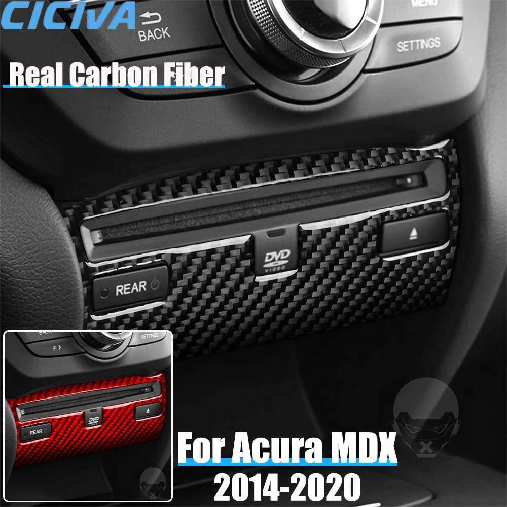 

Real Carbon Fiber Car Accessories Center Console Radio Panel Cover Soft Sticker For Acura MDX 2014 2015 2016 2017 2018 2019 2020