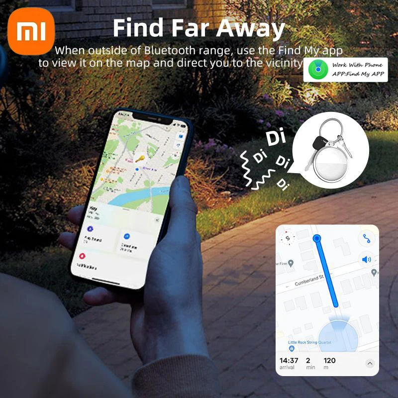 Xiaomi GPS трекер Bluetooth локатор для ключей кошелек сумки чемодан мини GPS Smart Finder анти-потерянное устройство работает с Find My APP