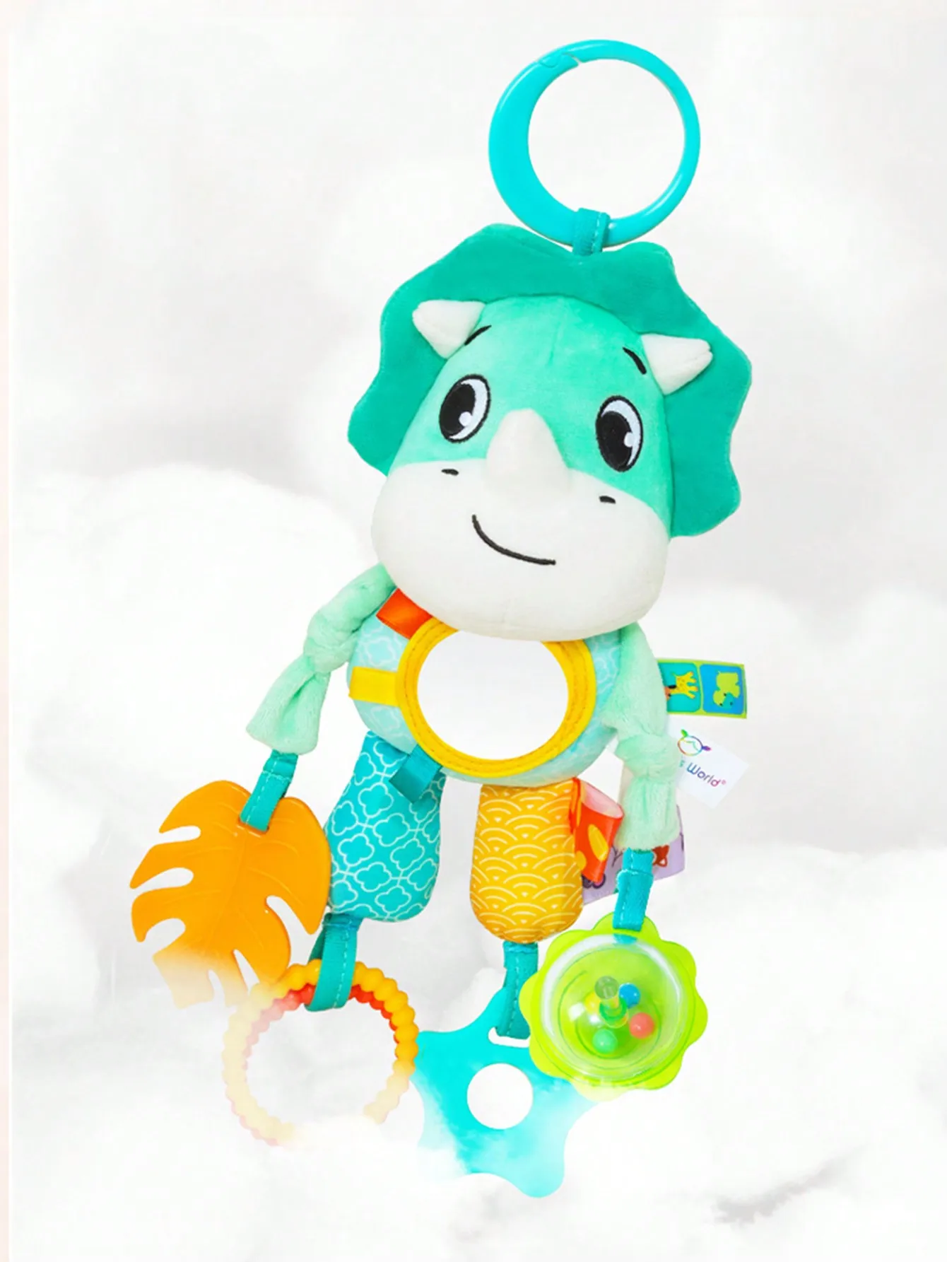 ألعاب معلقة للسيارة بعمر 0-3 سنوات من القطيفة على شكل حيوانات سرير معلق معلق للرياح مع ألعاب قلادة عضاضة #6