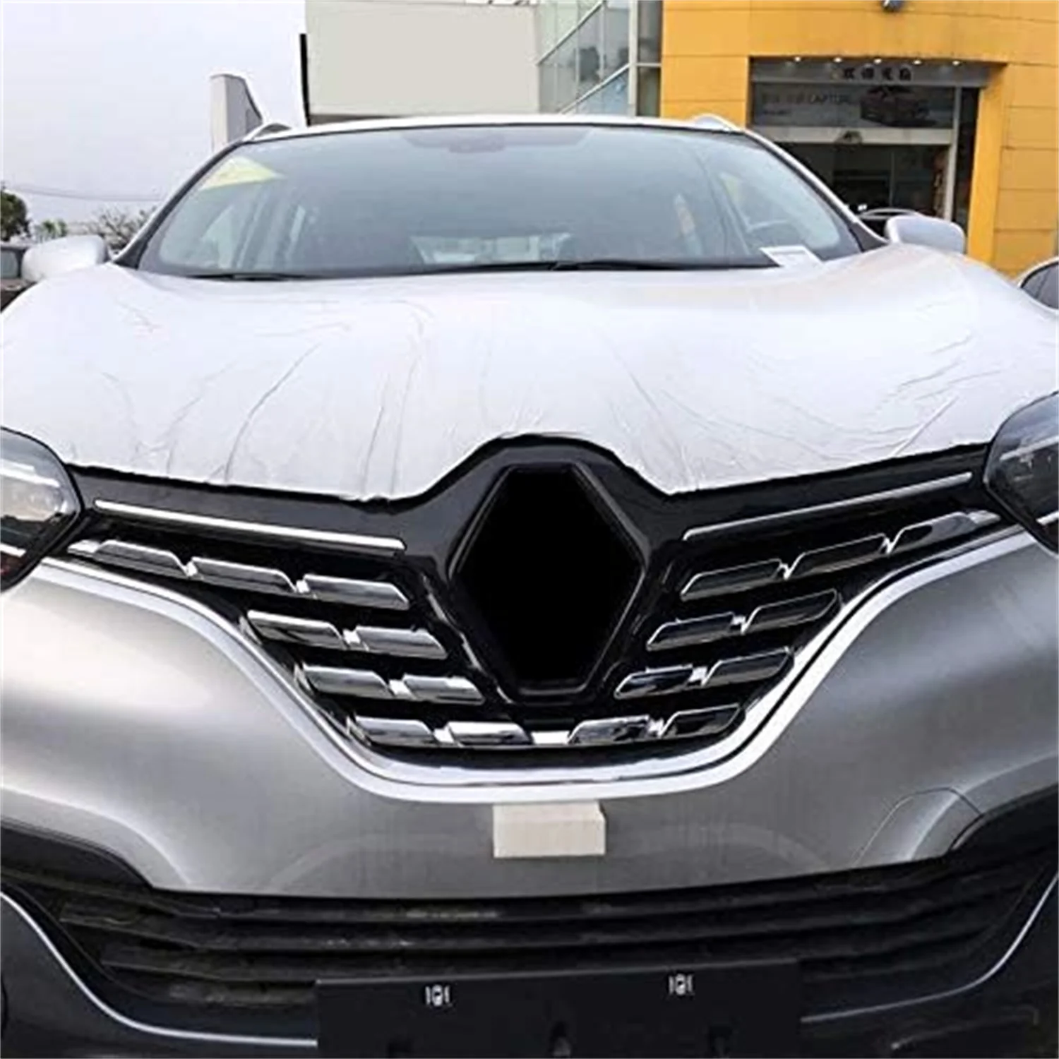 For Renault Kadjar 2015 2016 2017 Chrome Exterior Front Center Grill Grille Cover Sticker Decor Trim ABS Car Accessories 7pcs