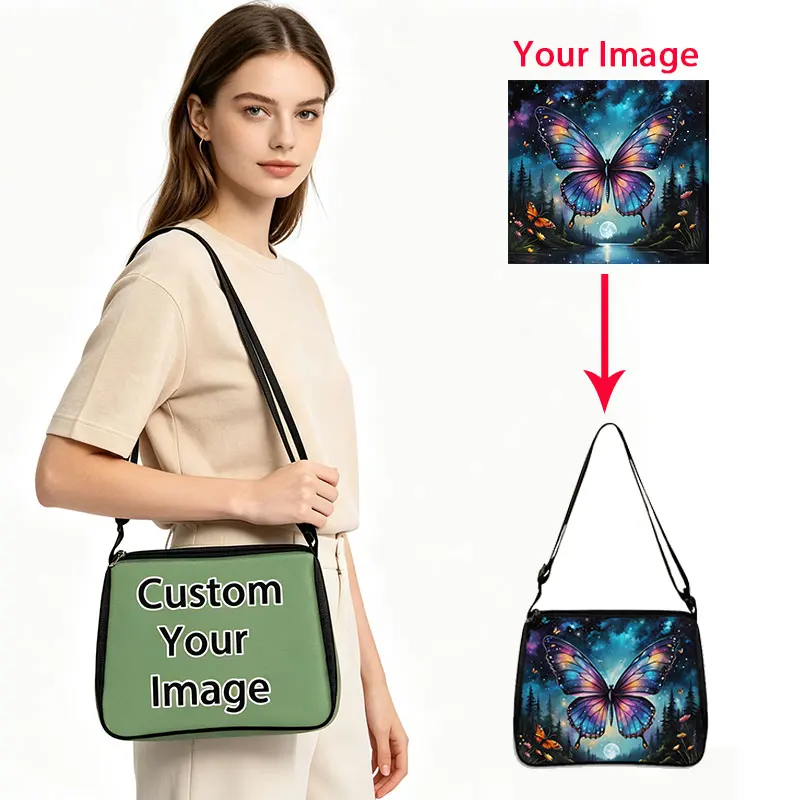 Custom Your Image Underarm Bag Personalized Photo Print Shoulder Purse Customized Casual Daily Handbag Clutch Bag for Women Gift