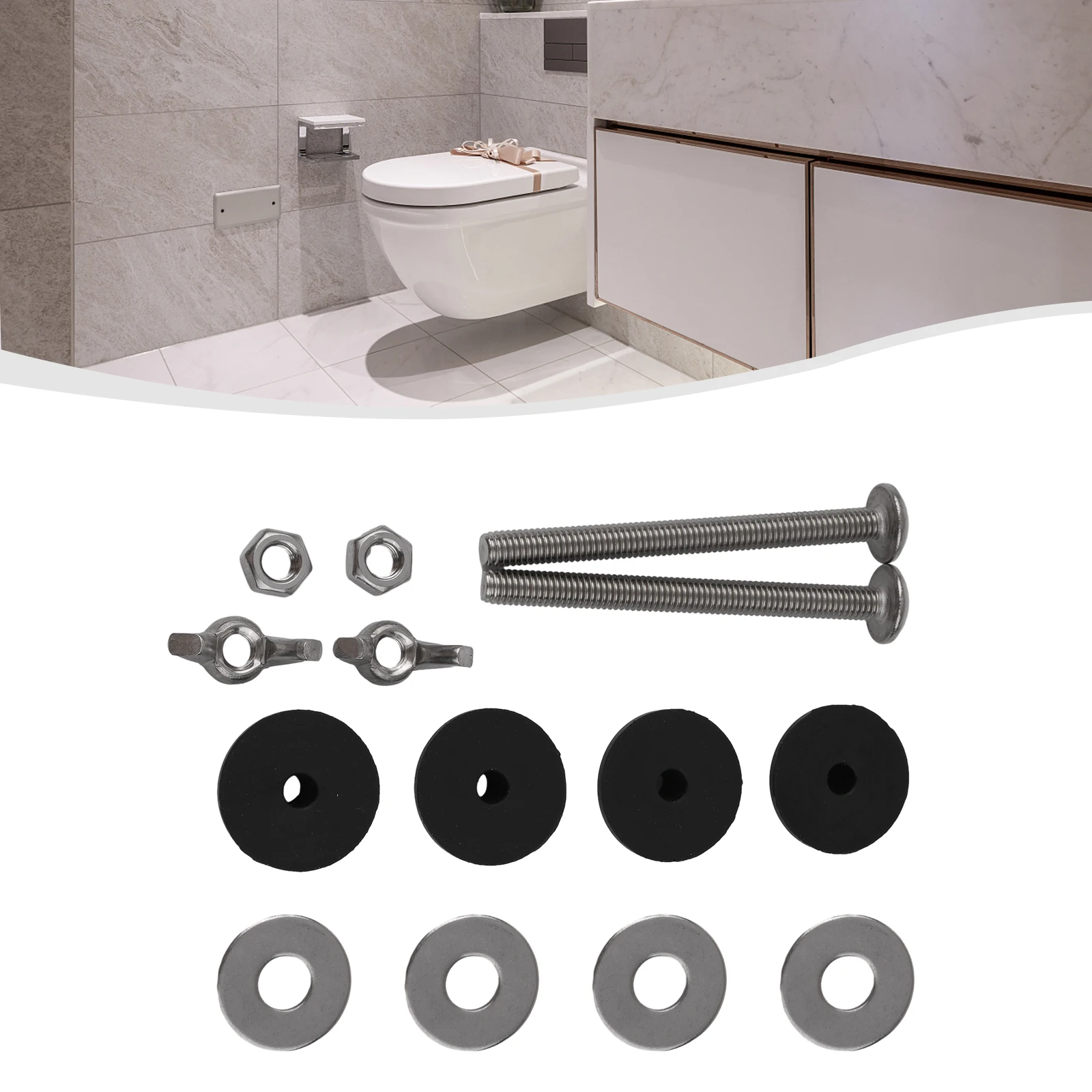 2PCS Toilet Tank Bolts Screws Cistern To Toilet Pan Fixing Fitting Sealing Kit Close Coupling Bolts Bathroom Accessories