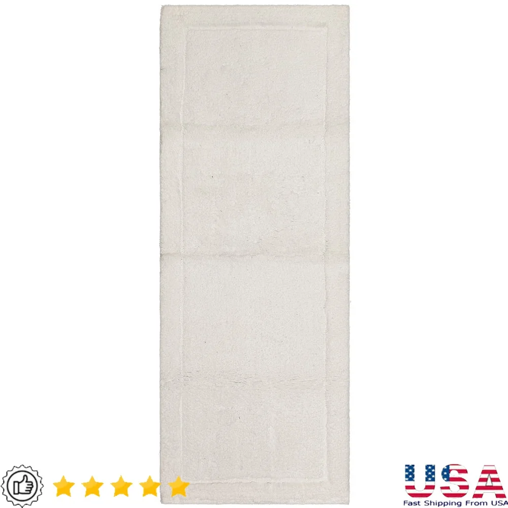 

Plush Non-Slip Bath Mat Machine Washable Cotton Fade Resistant Stain Resistant 2x5 Feet Durable Soft Textured Backing