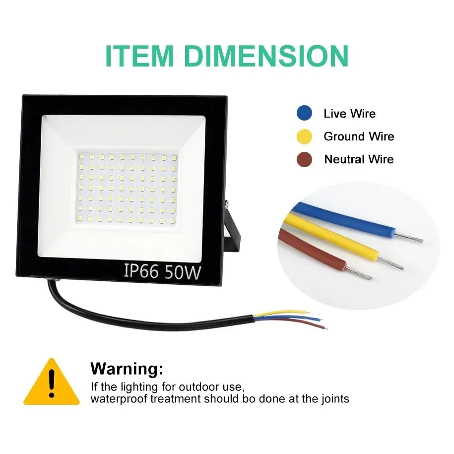 LED PIR Hareket Sensörü Projektör Dış Duvar Lambası Beyaz Işık 100W 50W 30W 20W 10W IP66 Su Geçirmez LED Spot Bahçe için