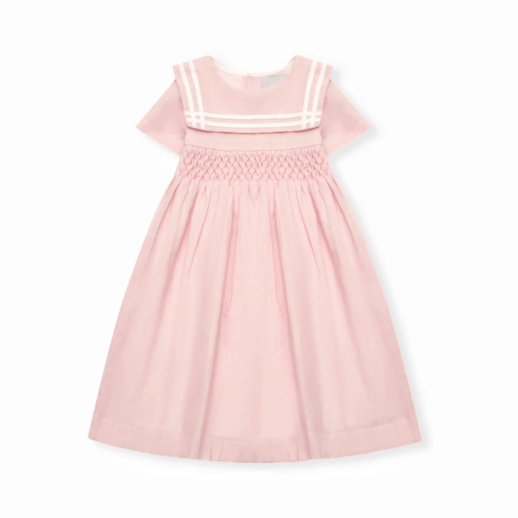 Vestido de lino para niñas con diseño de nido de abeja y smock hecho a mano, mangas cortas, ropa exquisita para niñas para fiestas de cumpleaños.