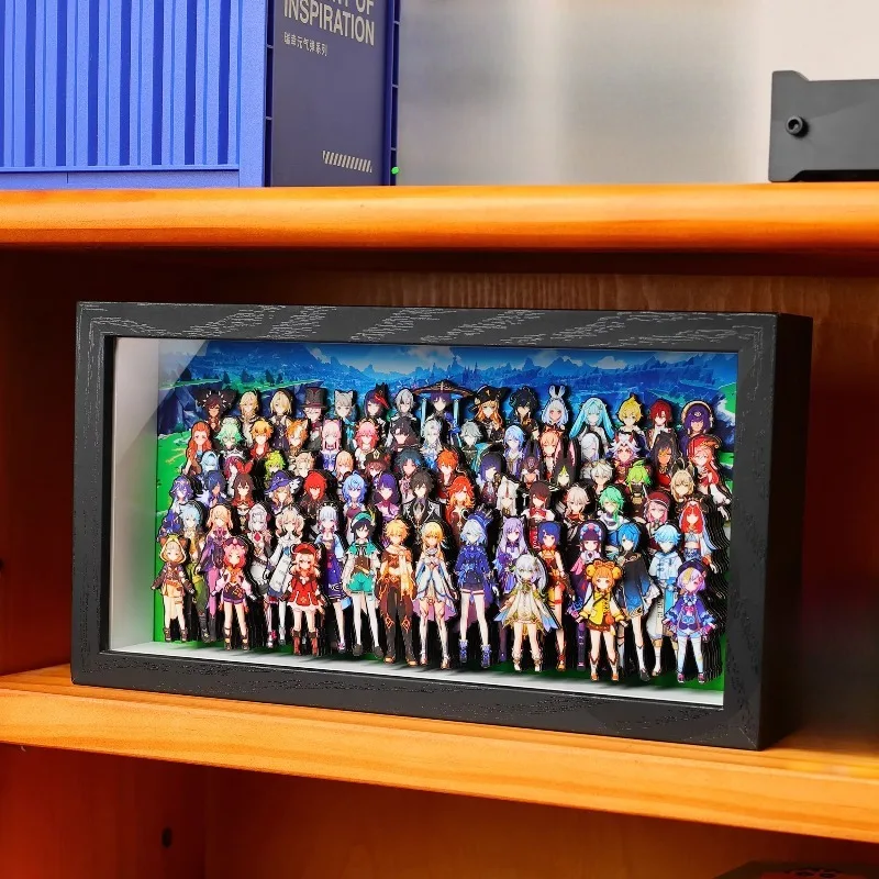 

Genshin Impact 3D Family Full Handmade Figure Stand Painting Cosplay Furina Beelzebul Picture Desktop Ornaments Collection Gifts