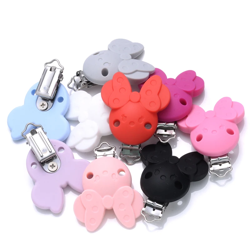 Baby Pacifier Clips Food Grade Pacifier Chain Mouse Shape Silicone Beads For Jewelry Making Necklace Accessorie BPA Free