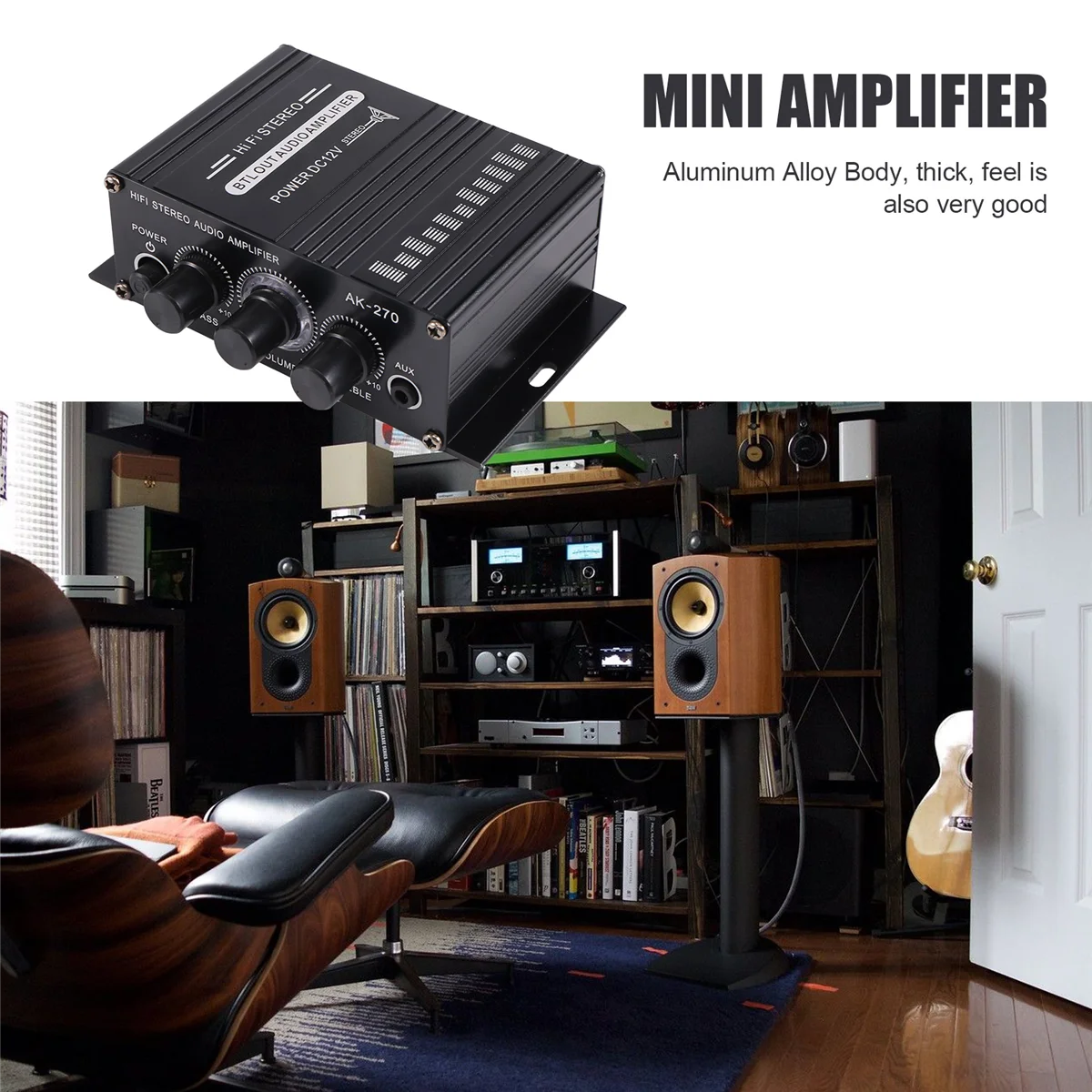 AD41-Power Amplificatore audio Karaoke Home Theater Amplificatore in classe D a 2 canali USB/SD AUX