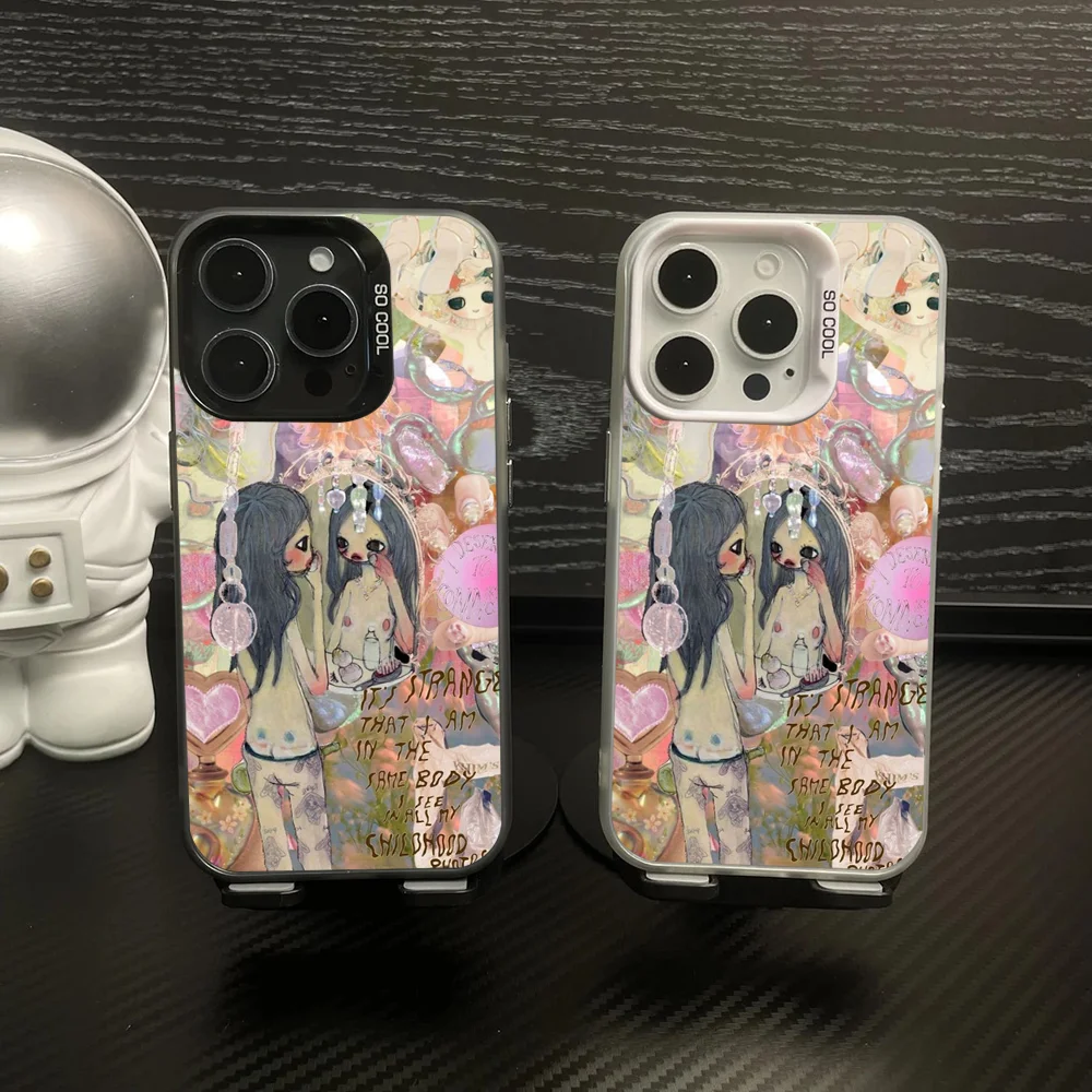 

Aya Takano Phone Case IMD Color Silver Shell For IPhone 16 15 14 13 12 Pro Max Plus