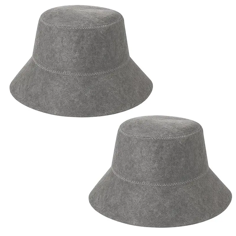 ABYP Grey Felt Sauna Hats- Essential Accessory For Spa And Wellness Sessions, For Men And Women, Size 27 X 17 Cm