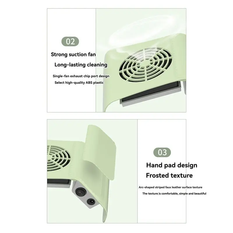 【ABODE】جمع الغبار الصامت الجديد للأظافر لمروحة الأظافر مجمع الغبار مروحة مكنسة قابلة للتعديل لصالون أو مانيكير المنزل