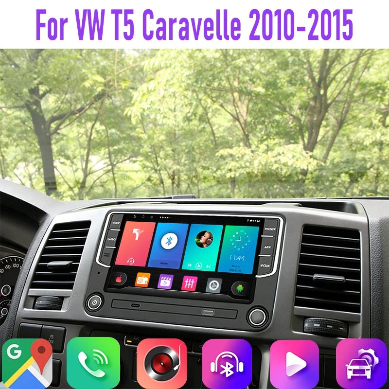

7" 4GB+64GB For VW T5 Caravelle 2010-15 Car Radio Google Map Stereo GPS Steering Wheel Control Reversing Image Android 15 Auto