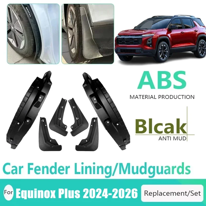 For Chevrolet Equinox Plus 2024 2025 2026 Mud Guards Antifreeze Mudguards Mudflaps Black Front Mud Guards Fender Car Accessories