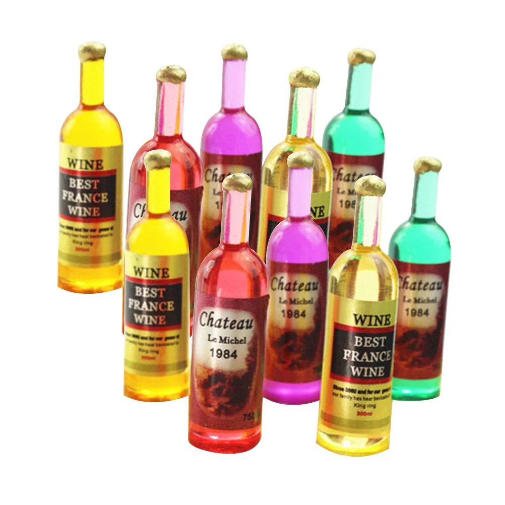 

18 Pcs Mini Bottle Decoration for Dollhouse Miniature Bottles Drinks Accessories Model Lovely Resin Beautiful