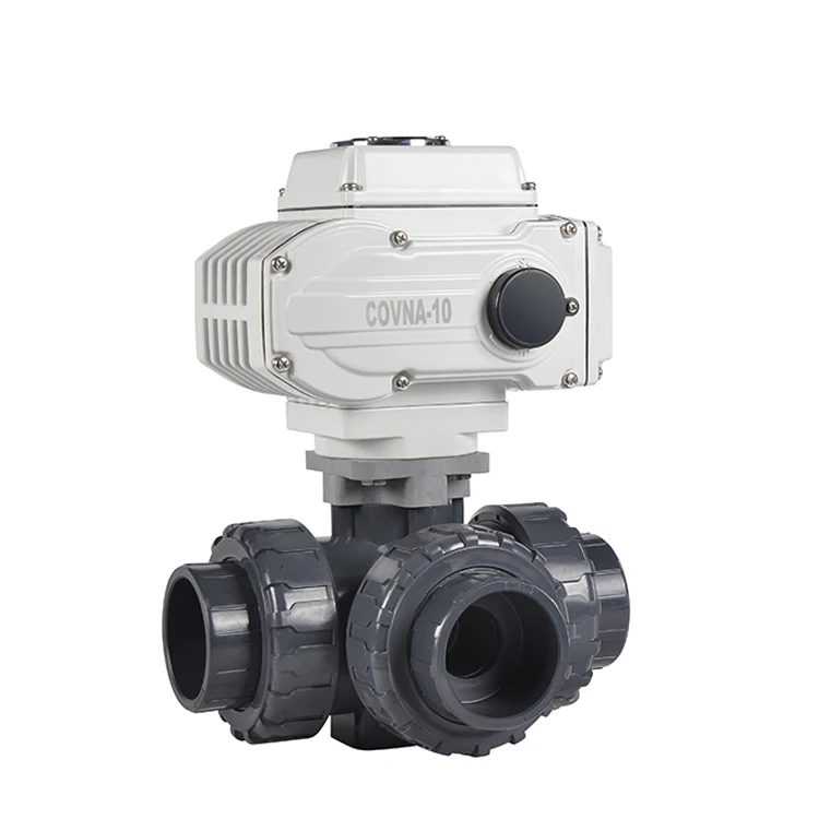 COVNA  DN25  24V T Port or L Port PVC/UPVC 3 Way Motorized Ball Valve