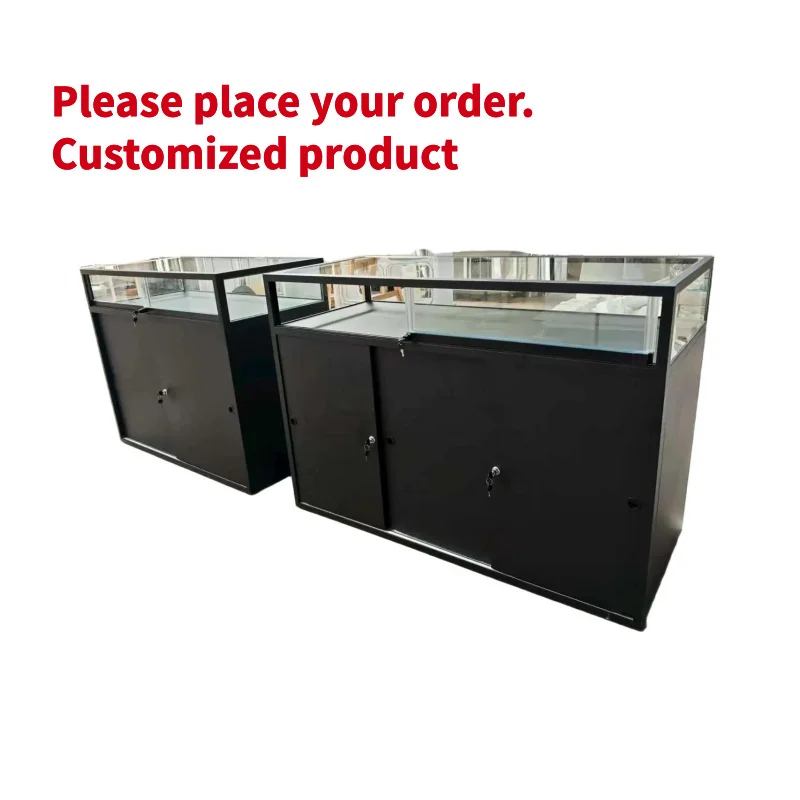 custom.Customized Size and Color Modern Eco-Friendly Floor Standing Jewelry Display Rack with Sliding Door and Lock