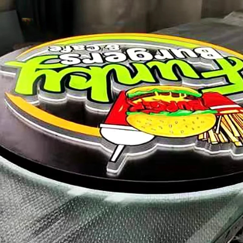 مخصص 3D مضيئة قناة رسالة الفولاذ المقاوم للصدأ تسجيل أدى الإعلان شعار الاكريليك LED ضوء مربع #2