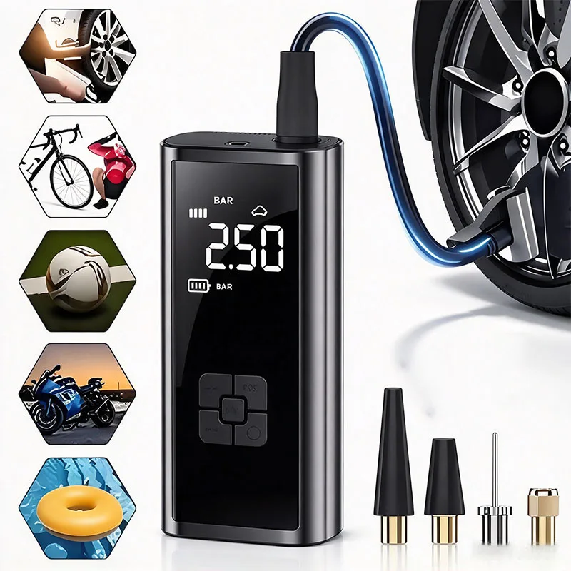 Car new Air Pump Wireless Protable Car Air Compressor 150PSI Tire Inflation Pump for Motorcycle Bicycle Car Tire Ball Inflator