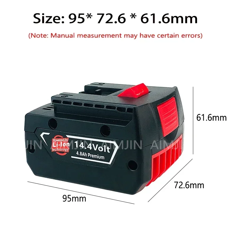 Bestseller 4.8Ah 14.4V for Bosch Replacement Power Tool Battery Pack Li-Ion 4800mAh for GBH GDR GSR1080 DDS180 BAT614G