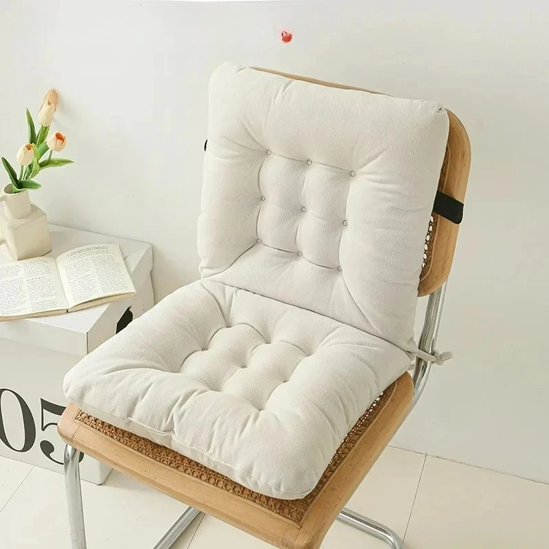 

Customizable chenille one-piece chair cushion solid color sedentary bay window backrest cushion office chair