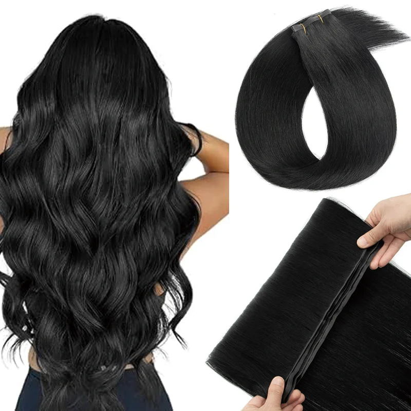 

Человеческие волосы невидимой PU ленты в расширений длинной PU ленты увлажненной руки связаны вложенные толстые концы реальные естественные связки для ежедневного износа