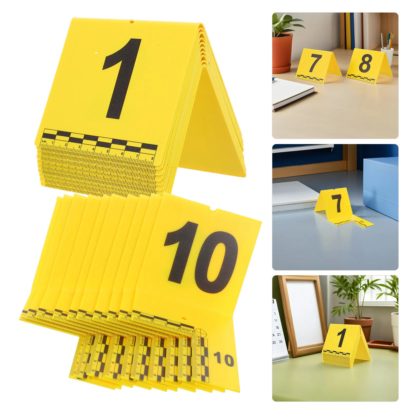 20Pcs Evidence Markers Crime Scene Accessories L Shaped Forensic Identification Placards with Measurement Scale Crime Scene