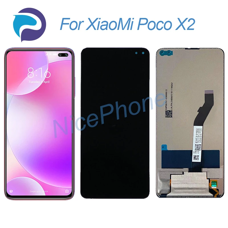 

ЖК-дисплей для XiaoMi Poco X2, сменный дигитайзер сенсорного экрана MZB9011/12/13IN,MZB8741/42/43/44/45/46IN X2, ЖК-дисплей