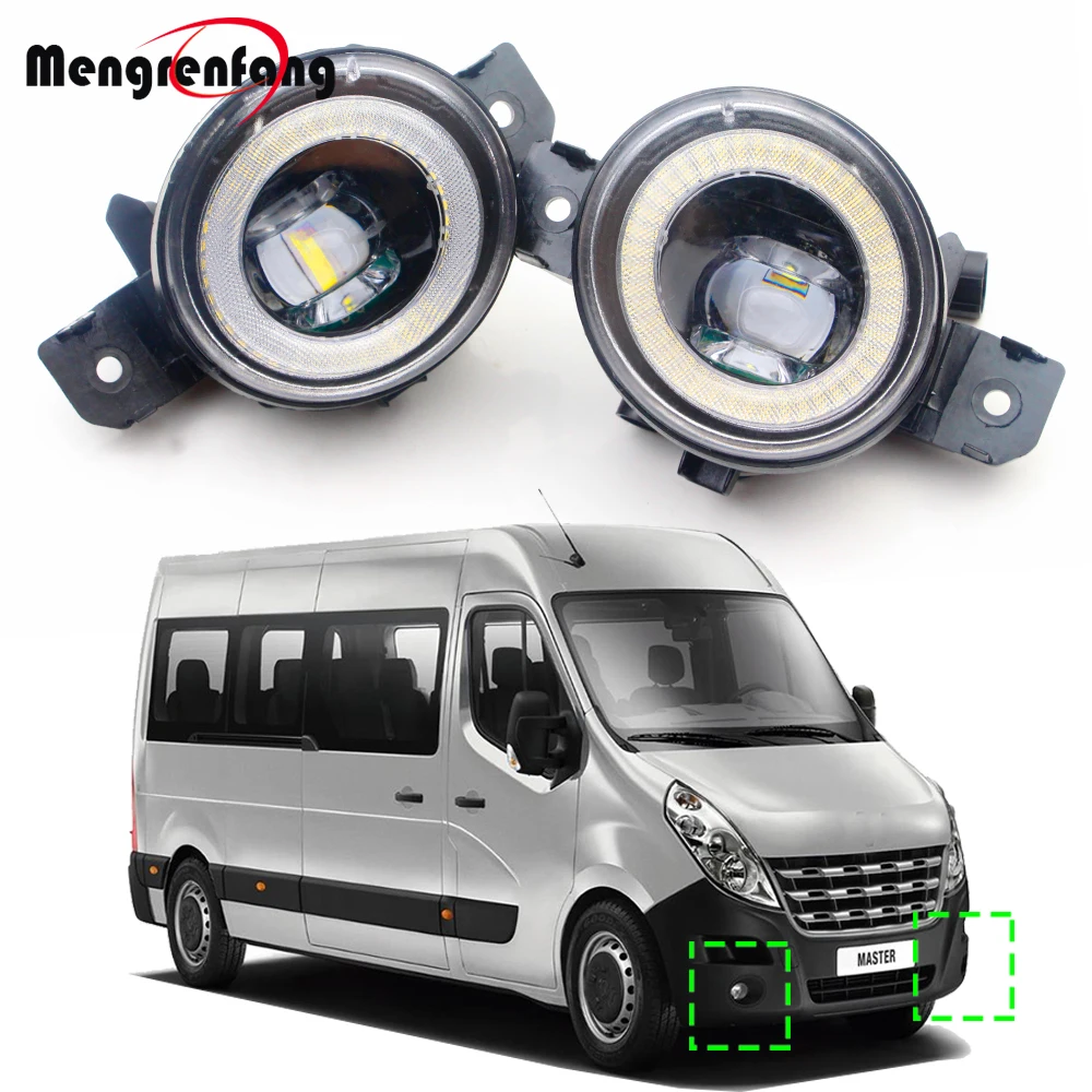 2 X Car LED Fog Light Angel Eye DRL Daytime Running Lamp For Renault Master 3/III 2011 2012 2013 2014 2015 2016 2017 2018 2019