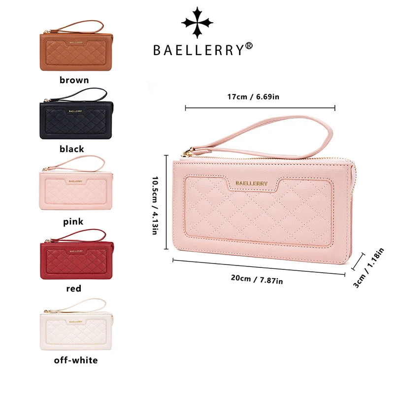 Baellerry Long Women Phone Bag Wallets Handbags Card Holder Female Purses Big Capacity Coin Pocket Zipper Women Wallet